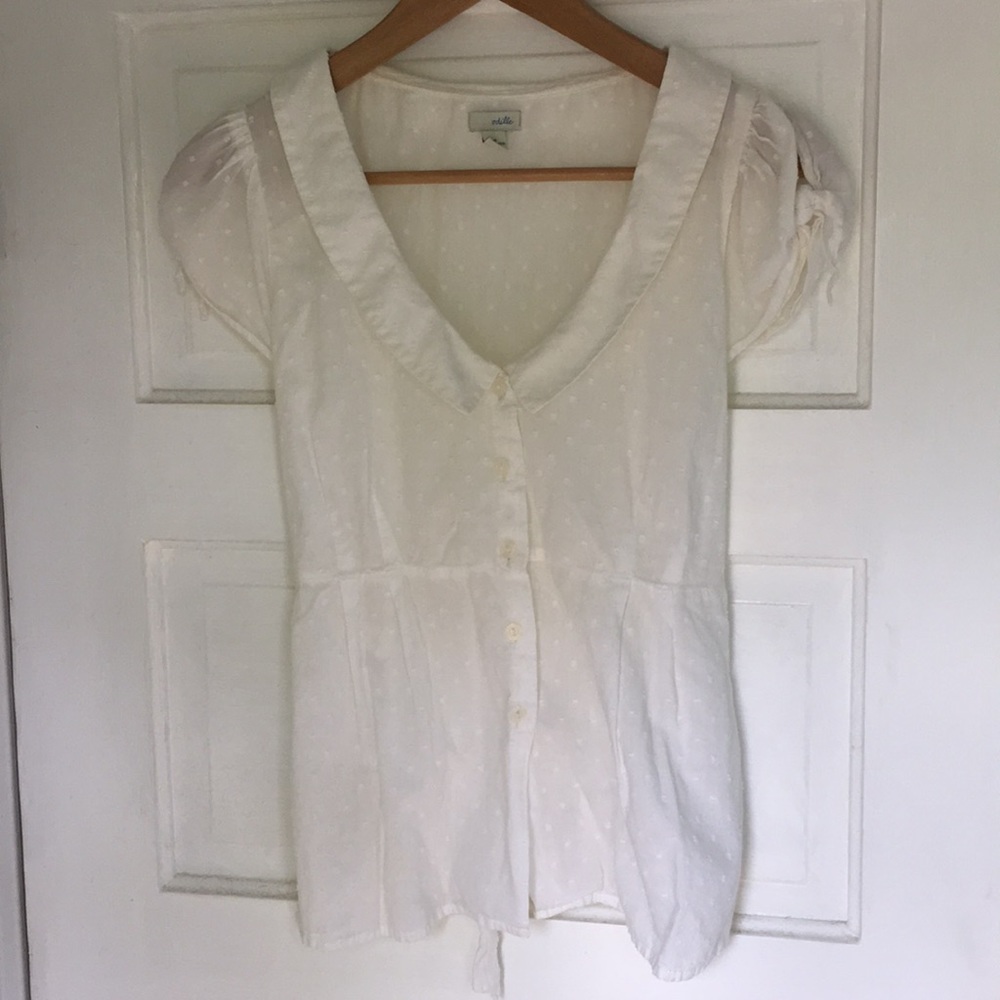 Odille Anthropologie Swiss dot top